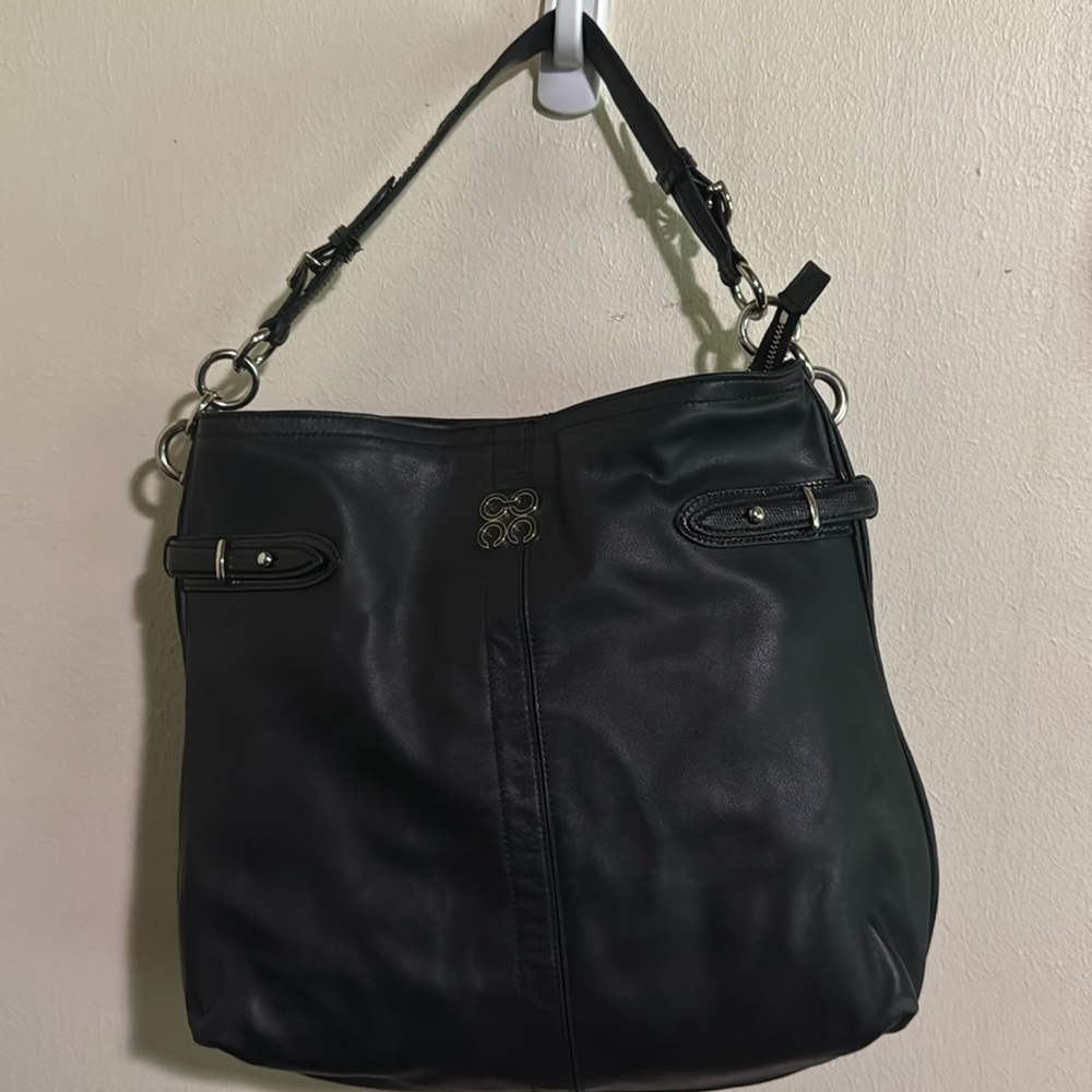 Coach Colette Black Leather Shoulder Bag